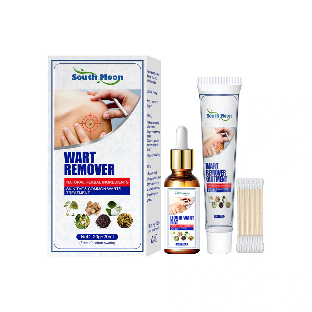Kit Removedor de Verrugas South Moon – Líquido Natural + Crema para Eliminar Verrugas + Aplicadores
