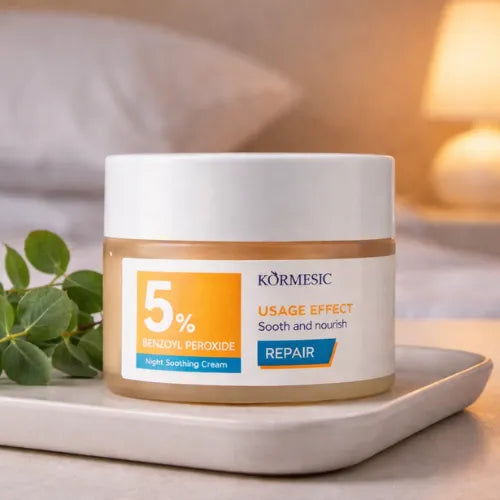 Crema anti-acné potente 5% benzoyl peroxide – elimina bacterias y destapa poros sin dejar la cara reseca como lija