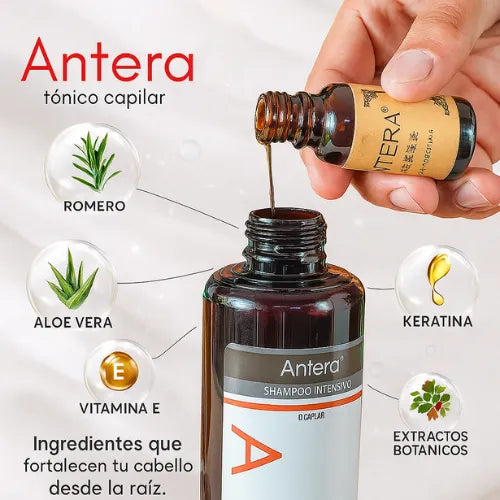 Tónico + Shampoo Antera® - Haz crecer tu cabello rápido y natural