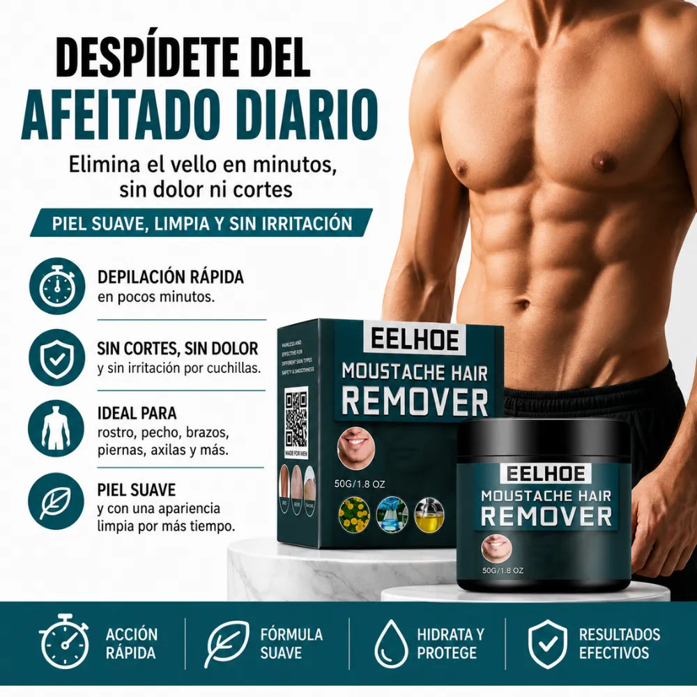 Despídete del afeitado diario y elimina el vello en minutos, sin dolor ni cortes.