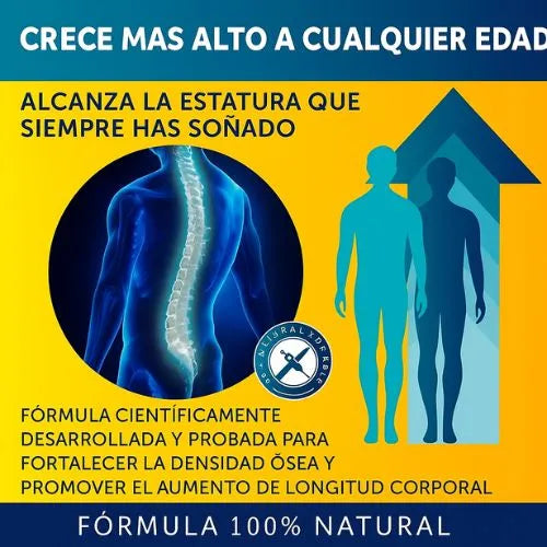 Aumenta tu estatura sin hormonas, sin miedo y sin límites (PAGA 1 Y LLEVA 2) + Plan Completo de Crecimiento Natural (GRATIS)