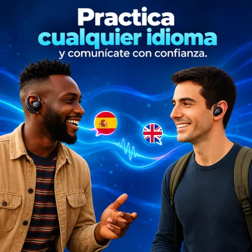 Audífonos traductores Master® - Entiende más de 140 idiomas en tiempo real (Color NEGRO)