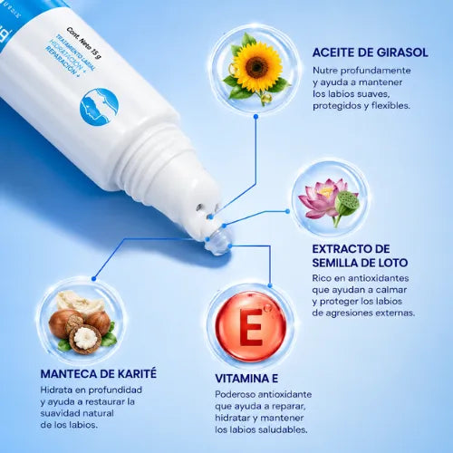 Repara, hidrata y protege tus labios desde la primera aplicación.