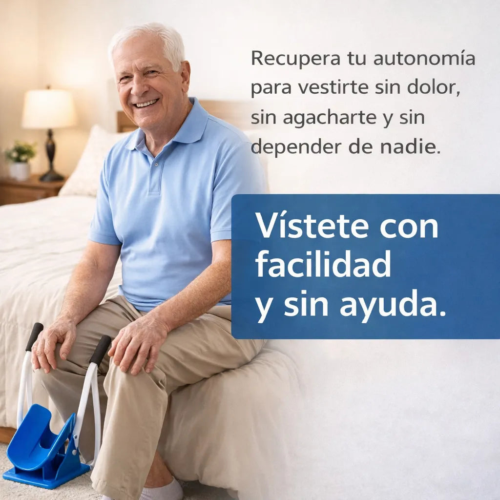 Ponte los calcetines tú solo en segundos, sin agacharte, sin dolor y sin pedir ayuda