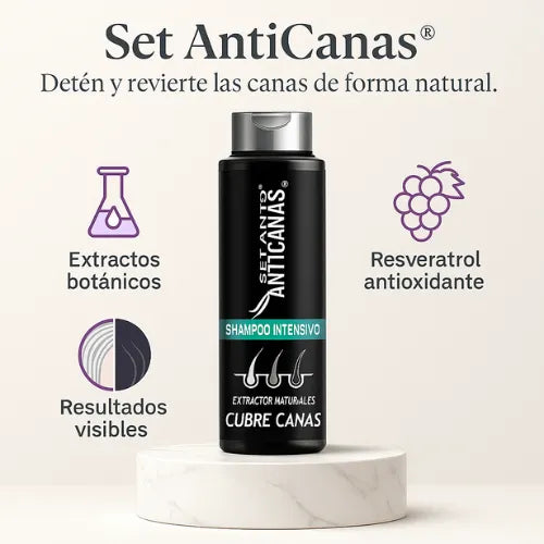 Elimina las canas y fortalece el cabello desde la raíz (SET COMPLETO)