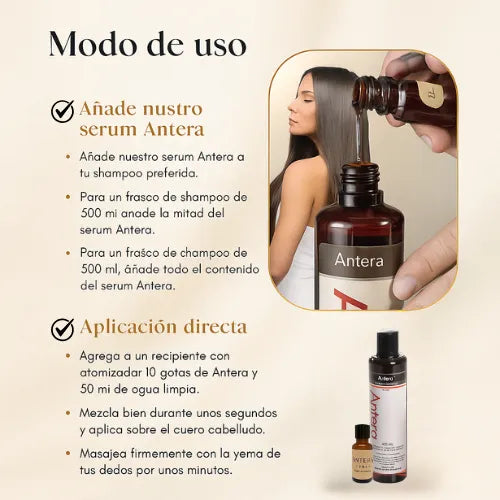 Tónico + Shampoo Antera® - Haz crecer tu cabello rápido y natural