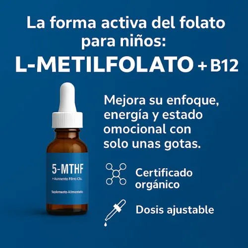 Suplemento con 5-MTHF esencial para la salud cerebral, emocional y celular