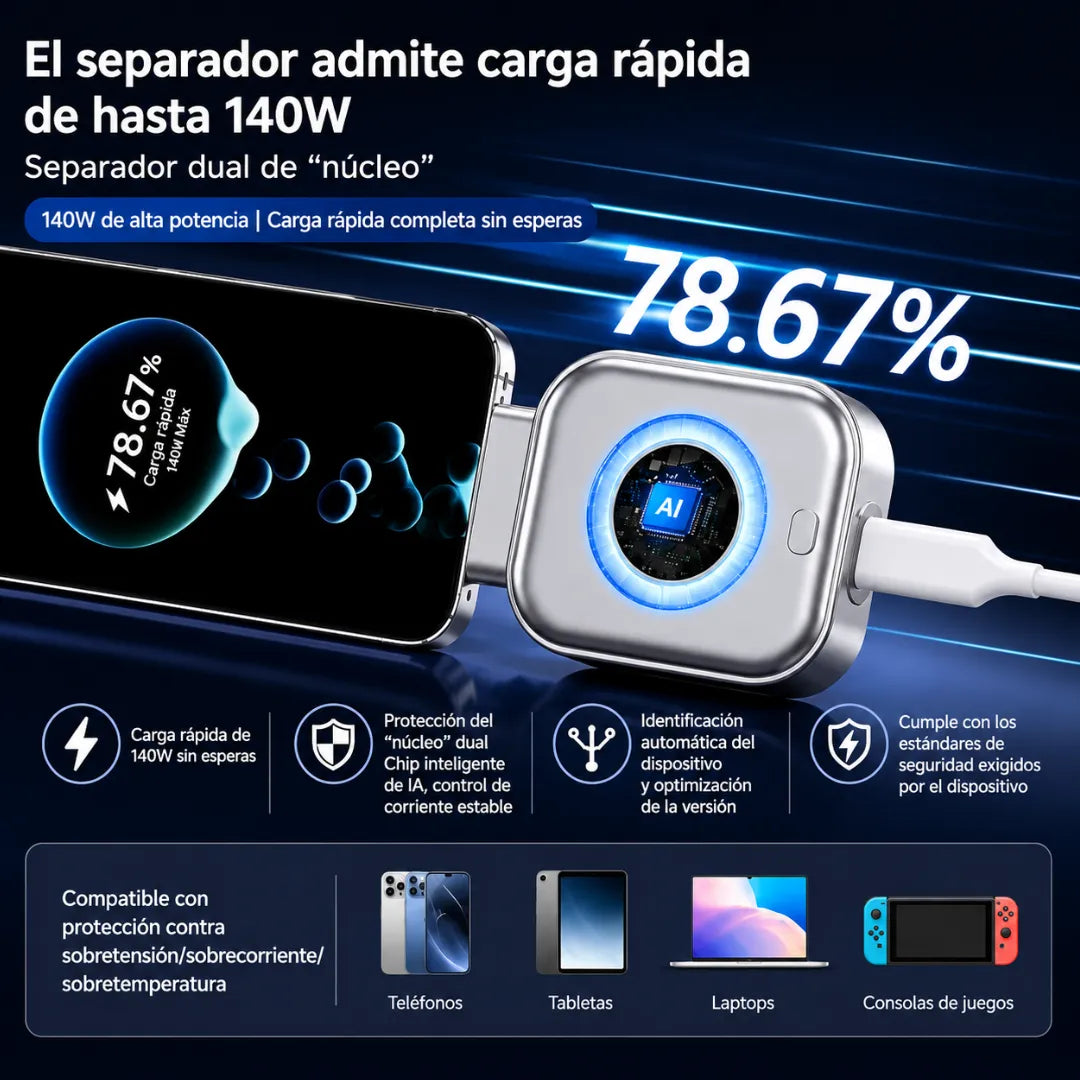 Carga rápido y corta la energía al llegar al 100%, para que no dejes tu celular conectado de más