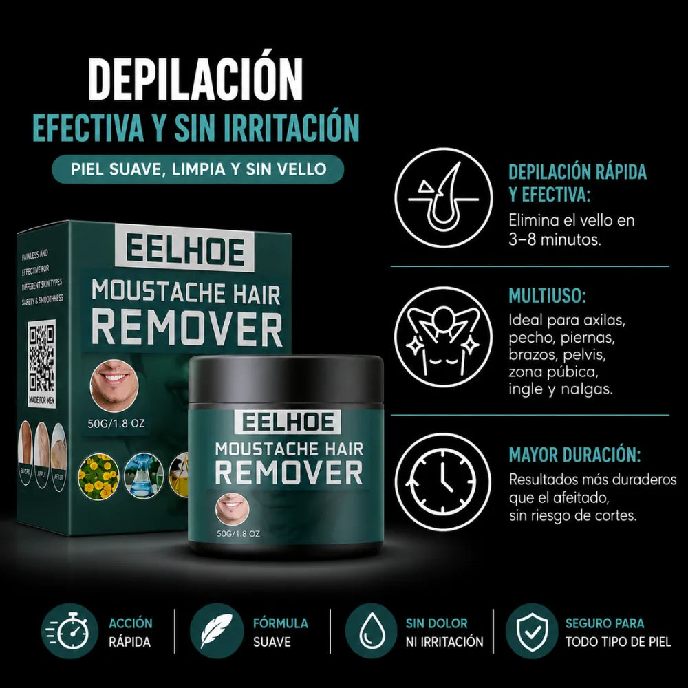 Despídete del afeitado diario y elimina el vello en minutos, sin dolor ni cortes.