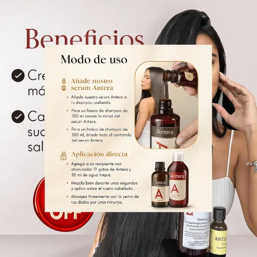 Tónico + Shampoo Antera® - Haz crecer tu cabello rápido y natural