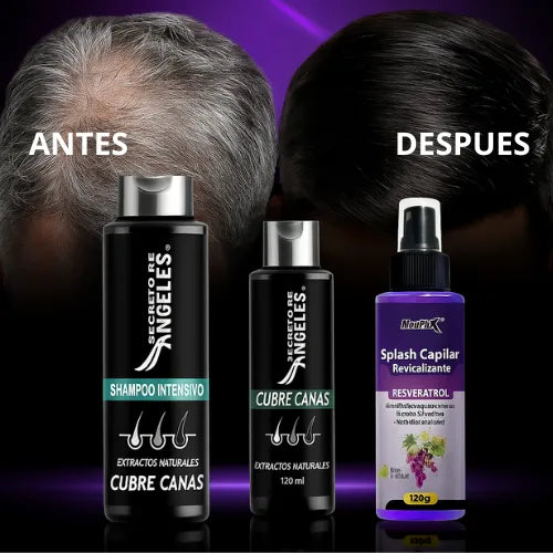 Elimina las canas y fortalece el cabello desde la raíz (SET COMPLETO)