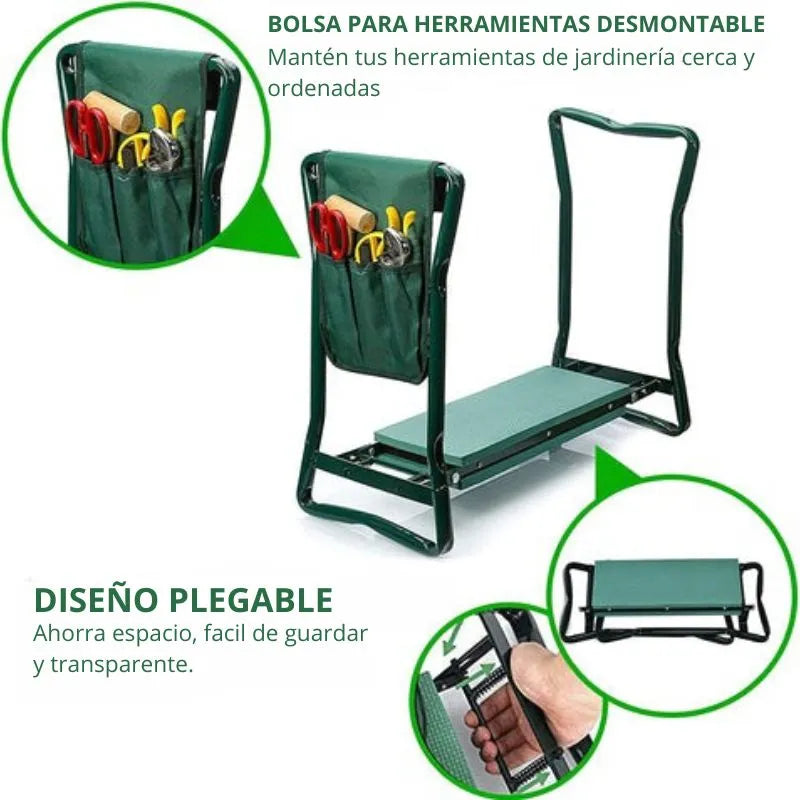 GardenBuddy® - Banco plegable y práctico