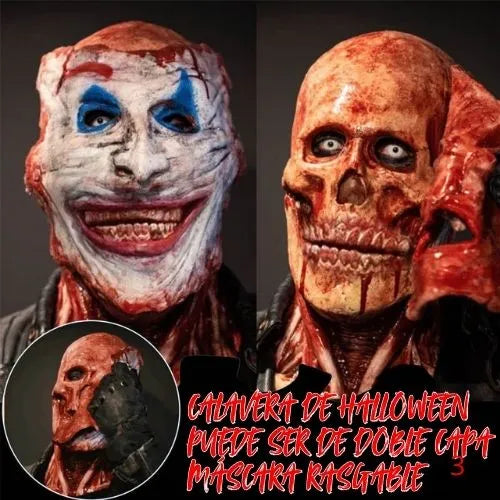 Máscara de calavera de Halloween de doble capa