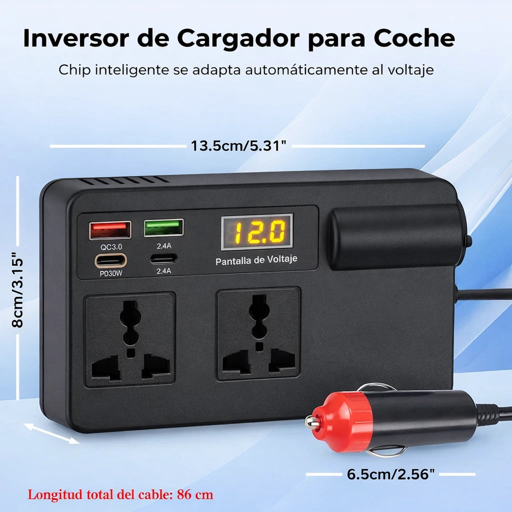 Convierte Tu Auto En Una Oficina O Casa Rodante: Carga Tu Laptop, Herramientas Y Electrodomésticos En La Carretera Sin Instalar Cables Ni Dañar Tu Batería