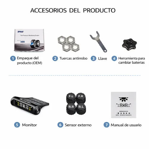 Monitor de Presión de Neumáticos Inteligente - Alertas en tiempo real para evitar accidentes.
