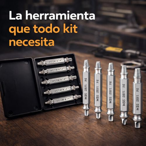 Extractor de Tornillos Profesional de 5 Piezas - Un kit imprescindible en cualquier caja de herramientas